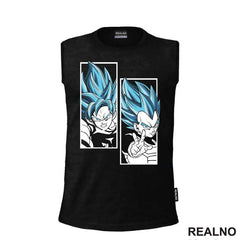 Blue Light Shine Portrait Goku Vegeta - Dragon Ball - Majica