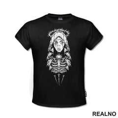Goth Skeleton Girl With A Crown Of Thorns - Muzika - Majica