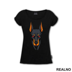Doberman - Outlines - Dark - Pas - Dog - Majica