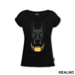 Black Doberman - Outlines - Dark - Pas - Dog - Majica