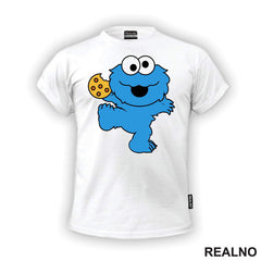 Cookie Monster - Holding A Cookie - Crtani Filmovi - Majica