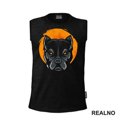 Pit Bull - Narandžasti Mesec - Pas - Dog - Majica