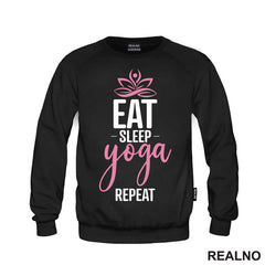 Eat, Sleep, Yoga, Repeat - Roze - Yoga - Majica