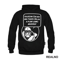 Trezan Čovek Ima Hiljadu Želja, A Pijan Samo Muzičku - Alan Ford - Majica