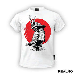 Standing Infront Of The Red Moon - Samurai