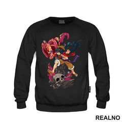 Luffy And Skull Attack - One Piece - Majica