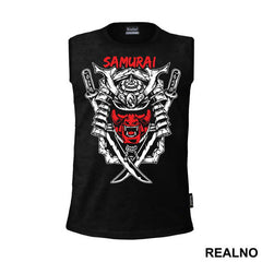 Samurai WIth Red Mask And Two Swords