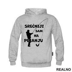 Srećniji Sam Na Pecanju - Pecanje - Fishing - Majica