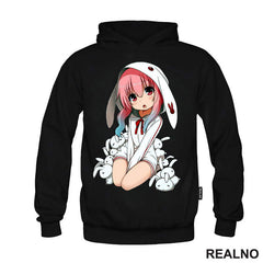 Cute Anime Girl With Rabbits - Anime - Majica