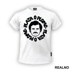 Plata O Plomo Pablo Escobar Head Illustration - Narcos
