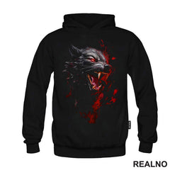Sivi Vuk Sa Crvenim Detaljima - Wolf - Životinje - Majica