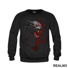 Sivi Vuk Sa Crvenim Detaljima - Wolf - Životinje - Majica