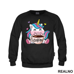 Slatki Jednorog Sa Kafom - Coffee - Kafa - Majica