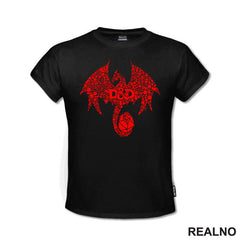 Red Dragon And Symbols - D&D - Dungeons And Dragons