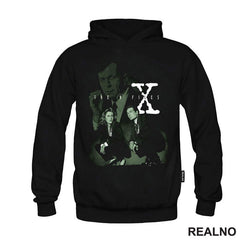 Green Drawing - Mulder, Scully And Smoker - The X Files