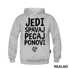 OUTLET Sivi muški duks veličine M sa kapiljačom - PEC - 1225 - D