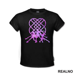 Rumi, Mira And Zoey - Purple Huntrix Logo - Kpop Demon Hunters