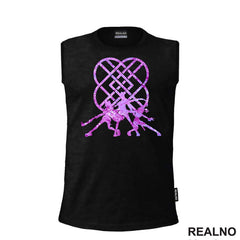 Rumi, Mira And Zoey - Purple Huntrix Logo - Kpop Demon Hunters