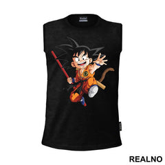 Goku With A Red Rod - Dragon Ball