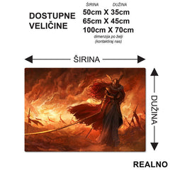 Malenia On The Battlefield - Fire - Elden Ring - Podmetač za sto