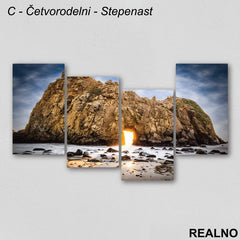 Stene, more i tamno nebo - Slika na platnu - Kanvas