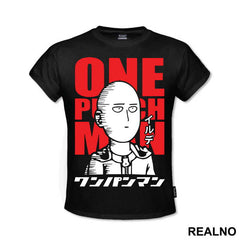 Saitama Red Text - One Punch Man - Majica