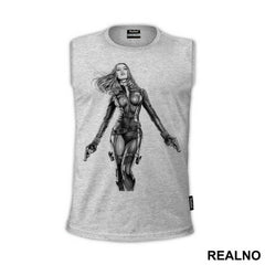 Black And White - Black Widow - Avengers - Majica