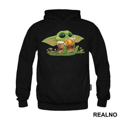 Baby Yoda Drinking Frog Tea - Yoda - Mandalorian - Star Wars