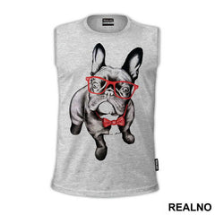 French Bulldog Wearing Red Glasses - Životinje