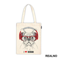 Dog With Headphones I Love Music - Životinje