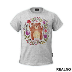 Bear Surrounded By Flowers - Životinje