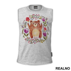 Bear Surrounded By Flowers - Životinje