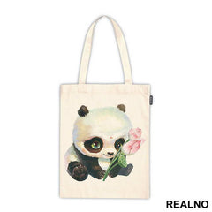 Baby Panda Holding Flowers - Životinje