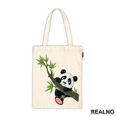 Panda Holding On To A Branch - Životinje