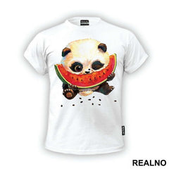 Baby Panda Eating A Slice Of Watermelon - Životinje