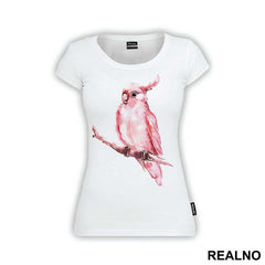 Pink Bird On A Branch Illustration - Životinje