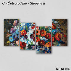Šareno cveće - Uljane boje - Slika na platnu - Kanvas