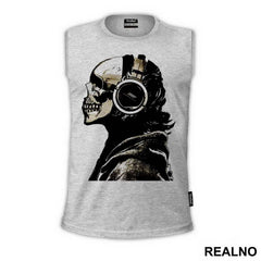 Skull With Headphones - Muzika - Majica