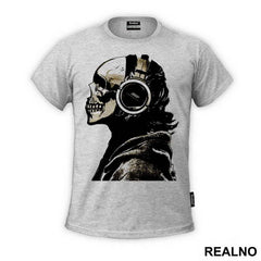 Skull With Headphones - Muzika - Majica