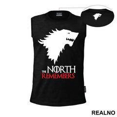 The North Remembers Black And Red Dire Wolf - House Stark - Game Of Thrones - GOT - Majica