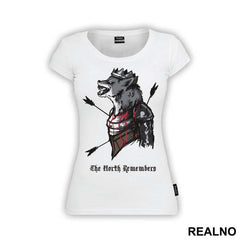 The North Remembers - Bloody Wolf With Arrows - House Stark - Game Of Thrones - GOT - Majica