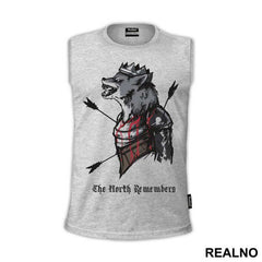 The North Remembers - Bloody Wolf With Arrows - House Stark - Game Of Thrones - GOT - Majica