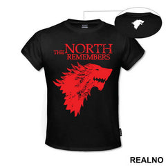 The North Remembers Red Dire Wolf - House Stark - Game Of Thrones - GOT - Majica