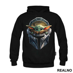 Baby Yoda And Mandalorian Helmet - Star Wars