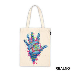 Nature Vs Humans Nature Eruption From Blue Hand - Art - Majica