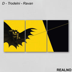 Flying Batman - Yellow Background - Slika na platnu - Kanvas