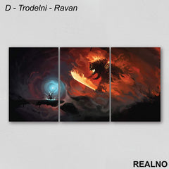 Fight With Balrog - Lord Of The Rings - Slika na platnu - Kanvas