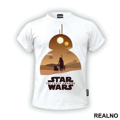 BB-8 And Ray Walking Together - Star Wars
