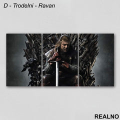 Ned Stark On The Iron Throne - Colors - Game Of Thrones - GOT - Slika na platnu - Kanvas