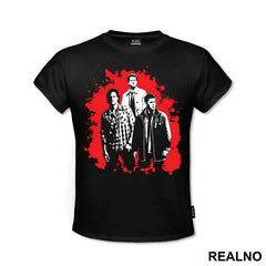 Dean, Sam And Castiel - Black And Red Splatter - Supernatural